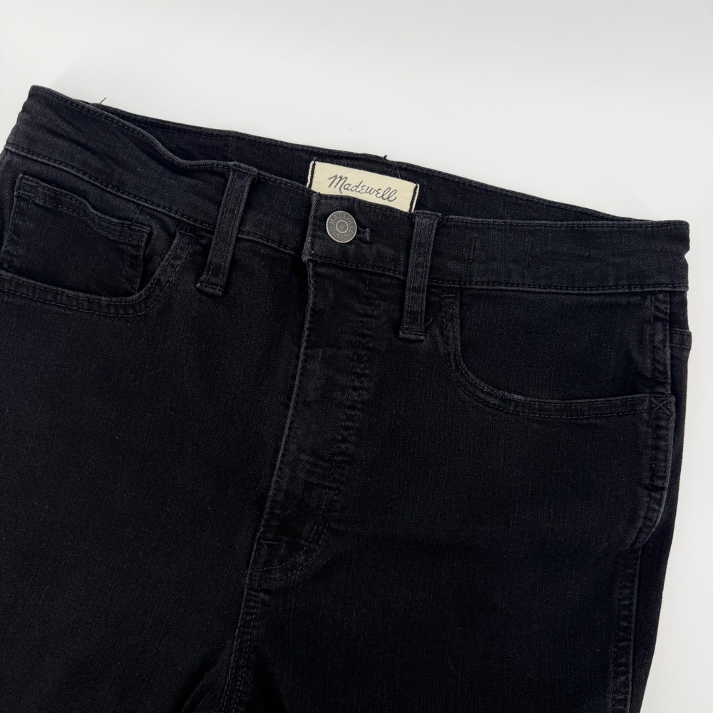 Madewell 10" Women's Roadtripper Black High Rise Ripped Skinny‎ Jeans Size 28